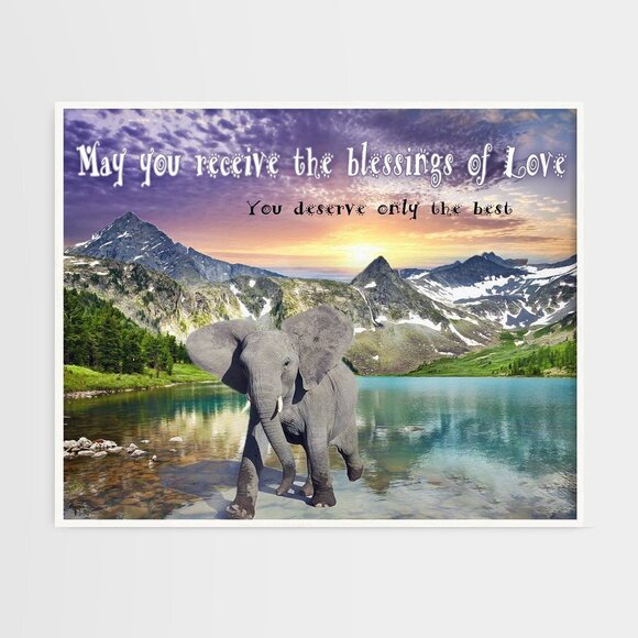 20x30 Elephant Majestic Landscape Watercolor Oil‎ Painting Wall Art Poster - Picture 5 of 5